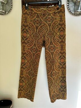 Harold’s Womens Vintage Paisley Print Pants - Brown - Size 0